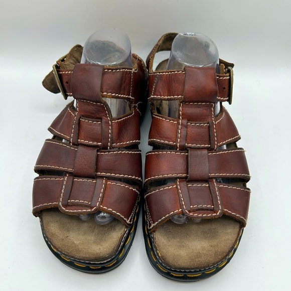 RARE MIE Vintage Dr Martens Fisherman Sandals 90s  Brown Leather  Mens 12 Y2K - Picture 11 of 17